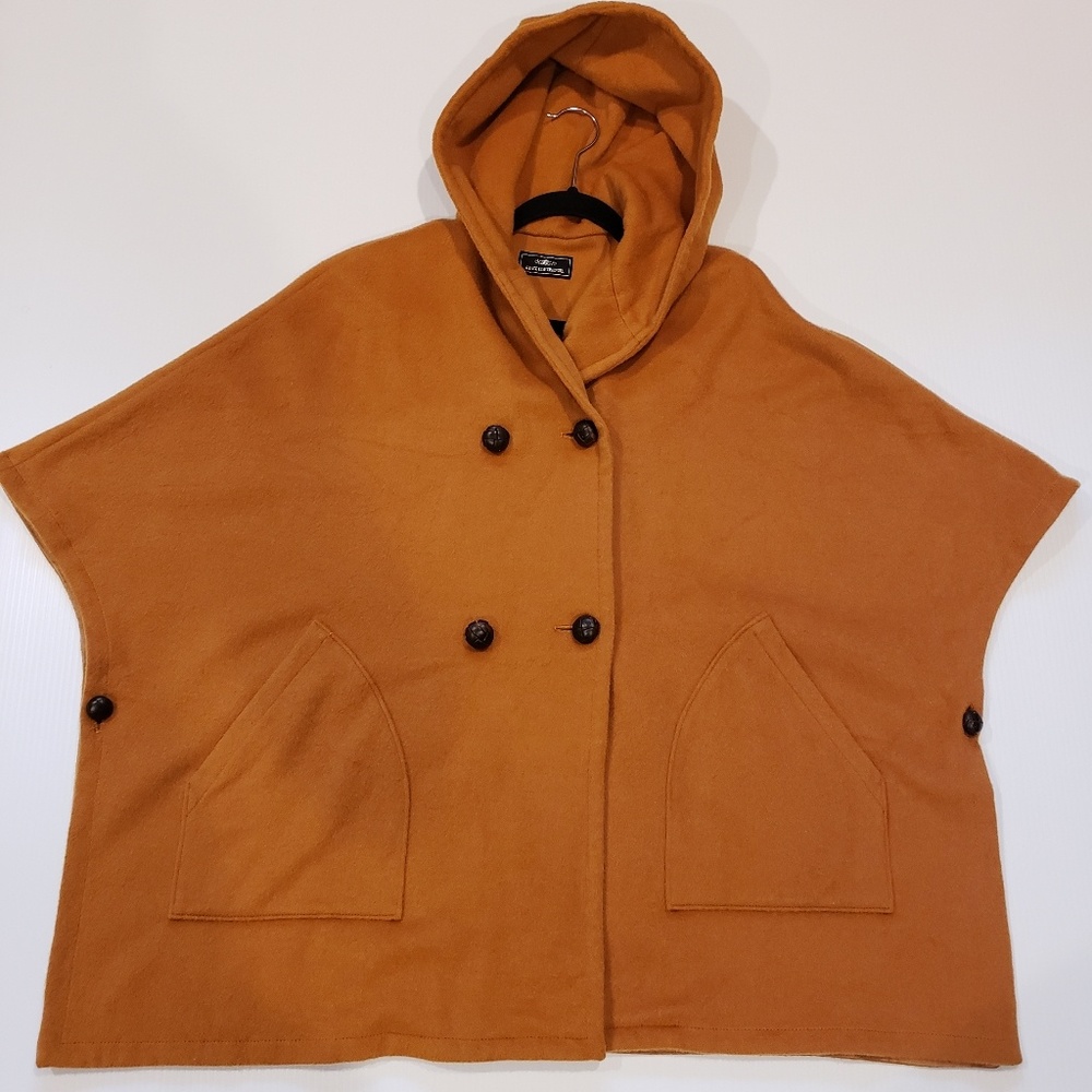 Grace Continental 100% Wool Poncho,  made in Japan